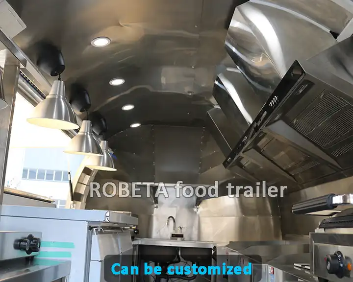 4m Airstream food trailer inner overview